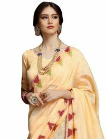 MGC Linen Off White Color Saree SP68