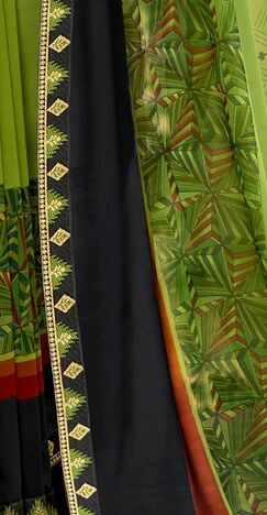 MGC Georgette  Green colour saree with blouse piece SP851