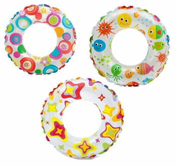 MGC Intex Recreation Lively Print Swim Ring #59230 - Color May Very - 3 Pack