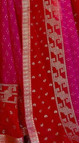 MGC Georgette  Red  colour saree with blouse piece SP780