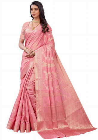 MGC SILK Pink colour saree with blouse piece SP1027