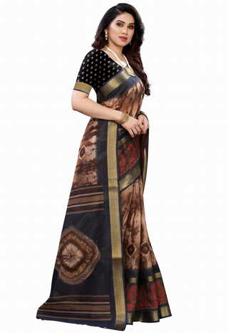 MGC Cotton Multi Colour Saree With Blouse Piece Sp580