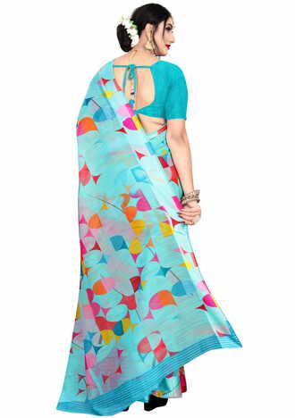 MGC Linen Multi colour saree with blouse piece SP653