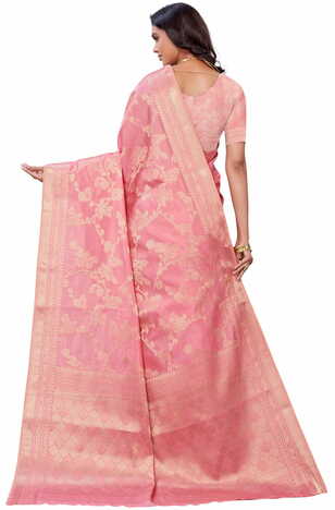 MGC SILK Pink colour saree with blouse piece SP1027