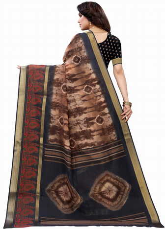 MGC Cotton Multi Colour Saree With Blouse Piece Sp580