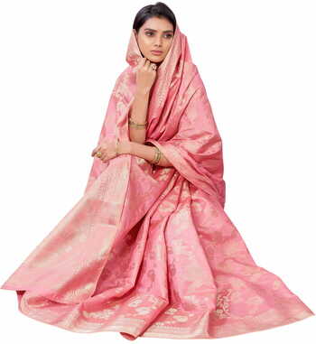 MGC SILK Pink colour saree with blouse piece SP1027