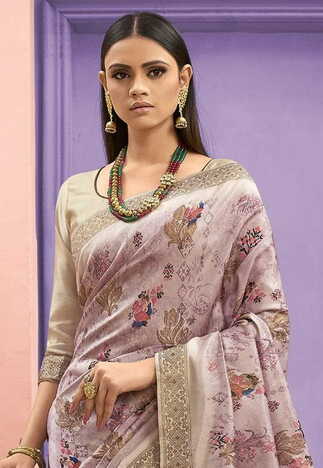 MGC  Jacquard Silk Pink colour saree with blouse piece SP795