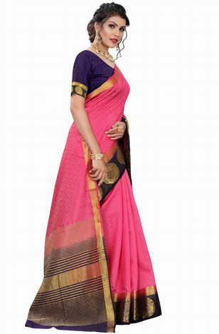 MGC Silk Pink colour saree with blouse piece SP709