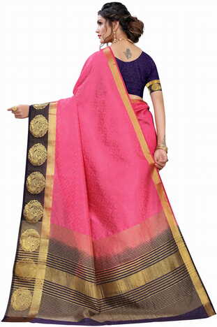 MGC Silk Pink colour saree with blouse piece SP709