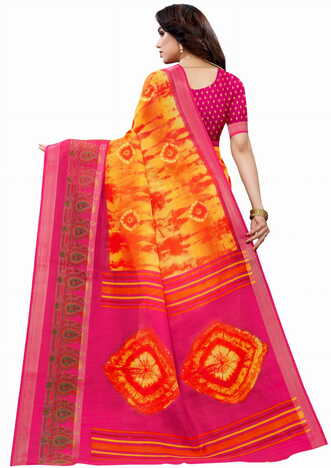 MGC Cotton Multi Colour Saree With Blouse Piece Sp581