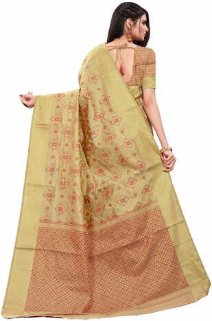 MGC Silk Off White coloue sarees with blouse piece SP337