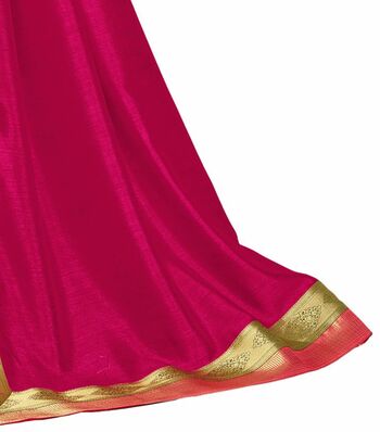 Vichitra Silk Magenta Color Saree With Blouse Piece by MGC