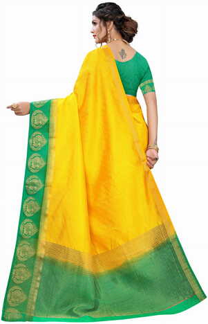 MGC Silk Mustard colour saree with blouse piece SP708