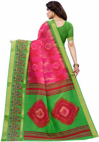 MGC Cotton Pink Colour Saree With Blouse Piece Sp582