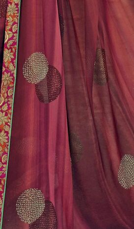 MGC Georgette  Brown colour saree with blouse piece SP857