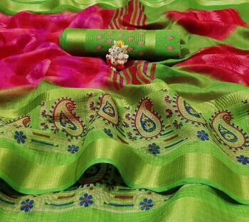 MGC Cotton Pink Colour Saree With Blouse Piece Sp582