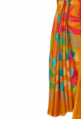 MGC Chiffon Mulitcolor colour saree with blouse piece SP902