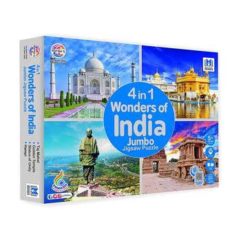 MGC Ratna's 4 in 1 Wonders of India Jumbo Jigsaw Puzzle (4 x 99 Pieces) Size 36 x 28.5 cm for Each Puzzle Educational Toy for Kids 5+ Years