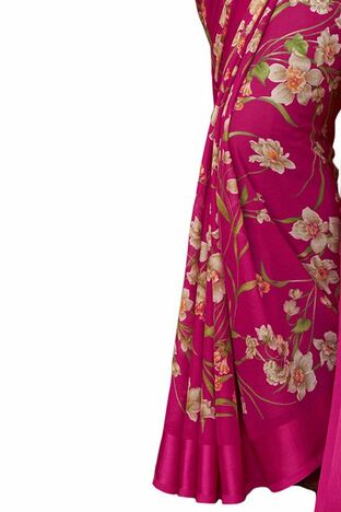 MGC Chiffon Pink colour saree with blouse piece SP971