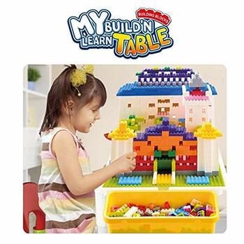 MGC Light Squirrel Build And Learn Table, Building Blocks Kit 1000 Piece Building Blocks Compatible Bricks Toy (2-In-1 Block Table)- Toy For Children 3+Ages Multi Color