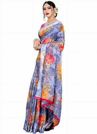 MGC Linen Multi colour saree with blouse piece SP665