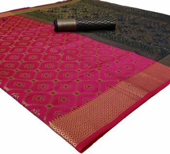 MGC Silk And  Jacquard Pink Color Saree SP63