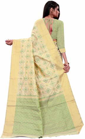 MGC Silk Beige coloue sarees with blouse piece SP339