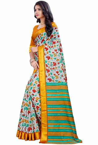 MGC Linen Multi colour saree with blouse piece SP661