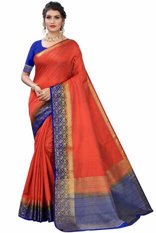 MGC Silk Maroon colour saree with blouse piece SP711