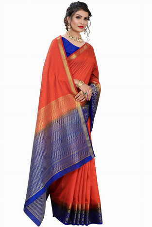 MGC Silk Maroon colour saree with blouse piece SP711