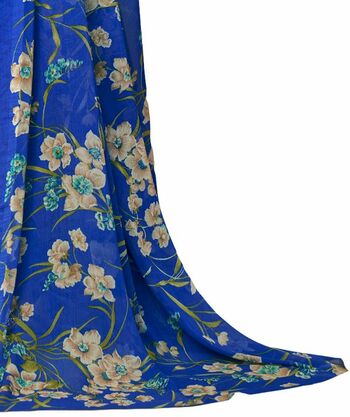 MGC Chiffon Blue colour saree with blouse piece SP970