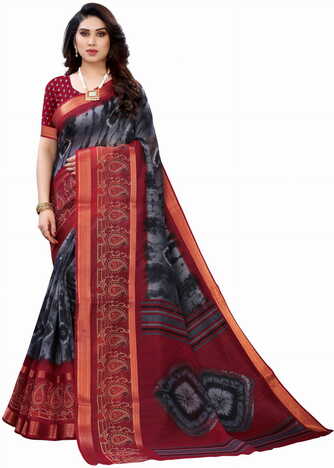 MGC Cotton Multi Colour Saree With Blouse Piece Sp587