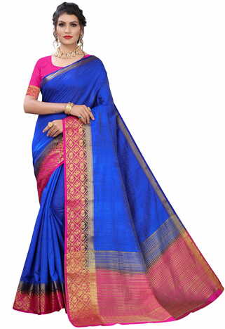 MGC Silk Blue colour saree with blouse piece SP712