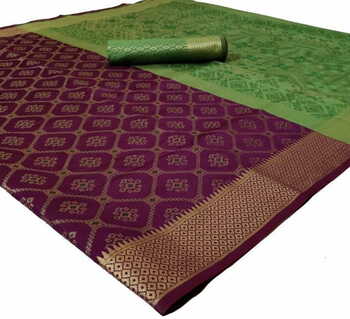 MGC Silk And  Jacquard Purple Color Saree SP61