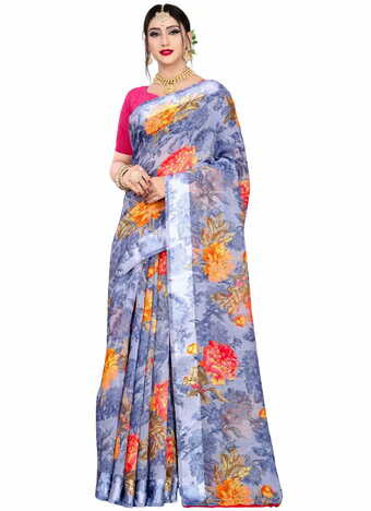 MGC Linen Multi colour saree with blouse piece SP665