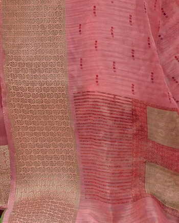 MGC Cotton pink colour saree with blouse piece SP799