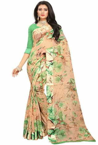 MGC Linen Off White Colour saree with blouse Piece  SP264