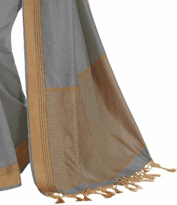 MGC Tussar Silk Grey colour saree with blouse piece SP720