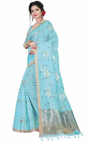 MGC Linen Blue Color Saree SP54