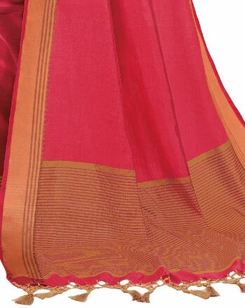 MGC Tussar Silk Pink colour saree with blouse piece SP721