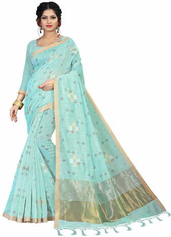 MGC Linen Blue Color Saree SP56