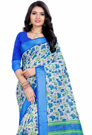 MGC Linen Multi Colour saree with blouse Piece  SP261