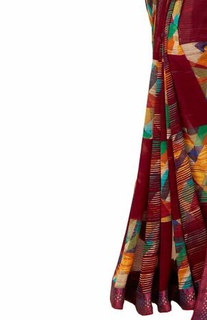 MGC Georgette Maroon colour saree with blouse piece SP913