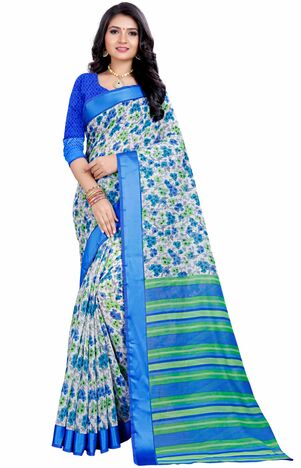 MGC Linen Multi Colour saree with blouse Piece  SP261