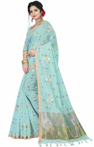 MGC Linen Blue Color Saree SP56