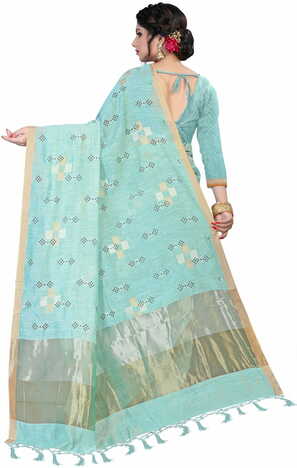 MGC Linen Blue Color Saree SP56