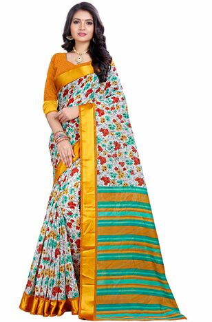 MGC Linen Multi Colour saree with blouse Piece  SP262