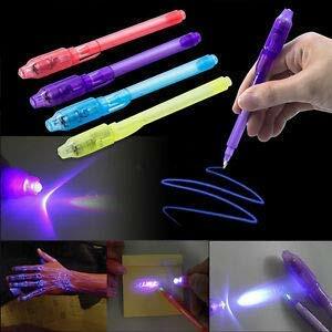 MGC Plastic Invisible Ink Magic Pen With Uv Light Spy Detective Pen As Birthday/Navratri/Diwali Return Gifts For Kids Of All Age Group Bulk Buy Abracadabra Collection Pack Of 4
