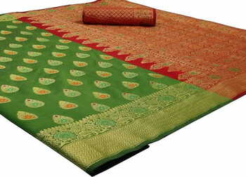 MGC Silk Green colour saree with blouse piece SP667