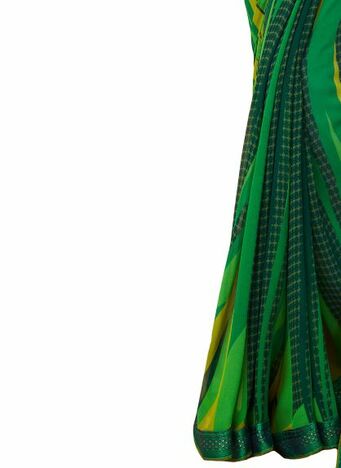 MGC Georgette Green colour saree with blouse piece SP914